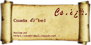 Csada Ábel névjegykártya
